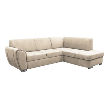 Hjørnesofa med chaiselong og opbevaringsplads i L-form SERPA højre beige