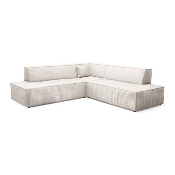 Hjørnesofa med chaiselong og opbevaringsplads i L-form TERAMO højre beige