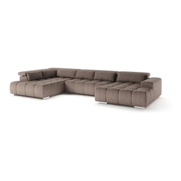 Hjørnesofa med nakkestøtter i U-form TROPEA venstre beige