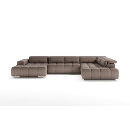 Hjørnesofa med nakkestøtter i U-form TROPEA højre beige