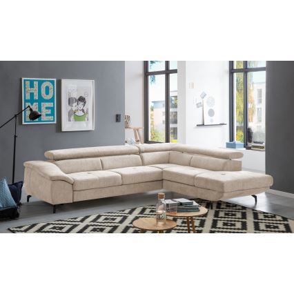 Hjørnesofa med chaiselong og opbevaringsplads i L-form BRESCIA højre beige
