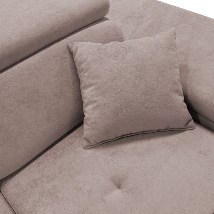 Hjørnesofa med chaiselong og opbevaringsplads i L-form CASTELO højre, lyserød