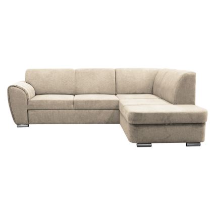 Hjørnesofa med chaiselong og opbevaringsplads i L-form SERPA højre beige