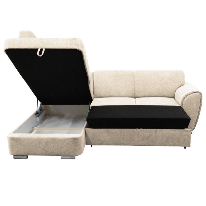 Sammenklappelig hjørnesofa med opbevaringsplads i L-form SERPA venstrevendt beige