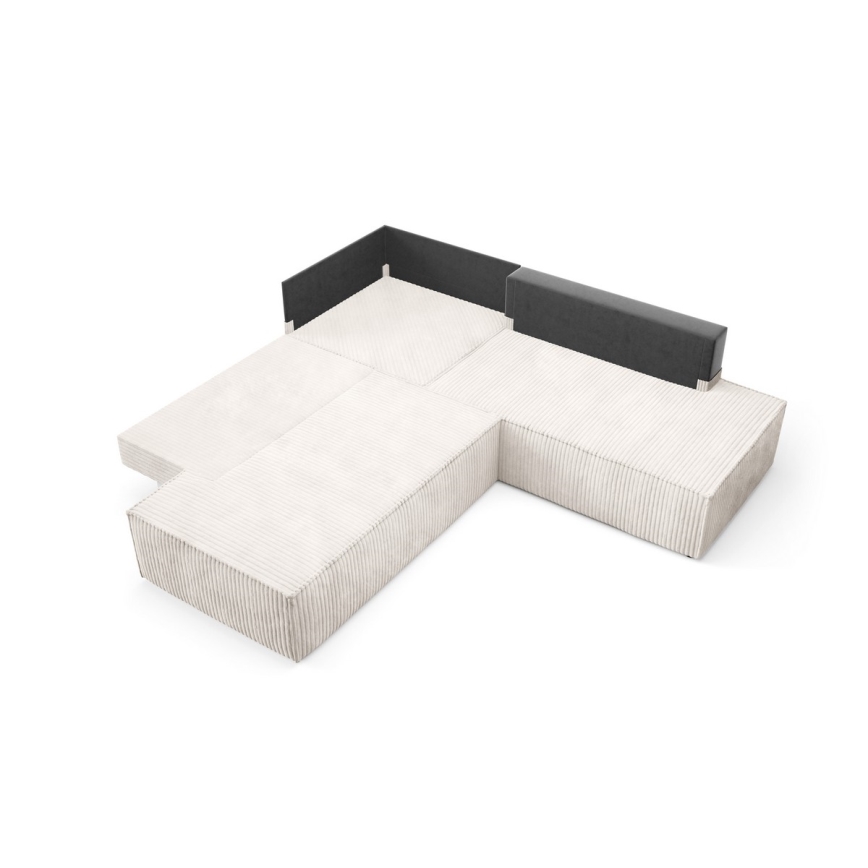 Hjørnesofa med chaiselong og opbevaringsplads i L-form TERAMO højre beige