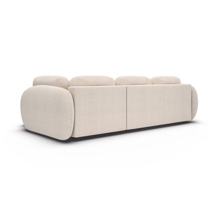 Hjørnesofa med sovefunktion og opbevaringsplads i L-form OLBIA højre beige