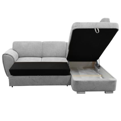 Hjørnesofa med chaiselong og opbevaringsplads i L-form SERPA højre grå