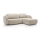 Hjørnesofa med sovefunktion og opbevaringsplads OLBIA højre beige
