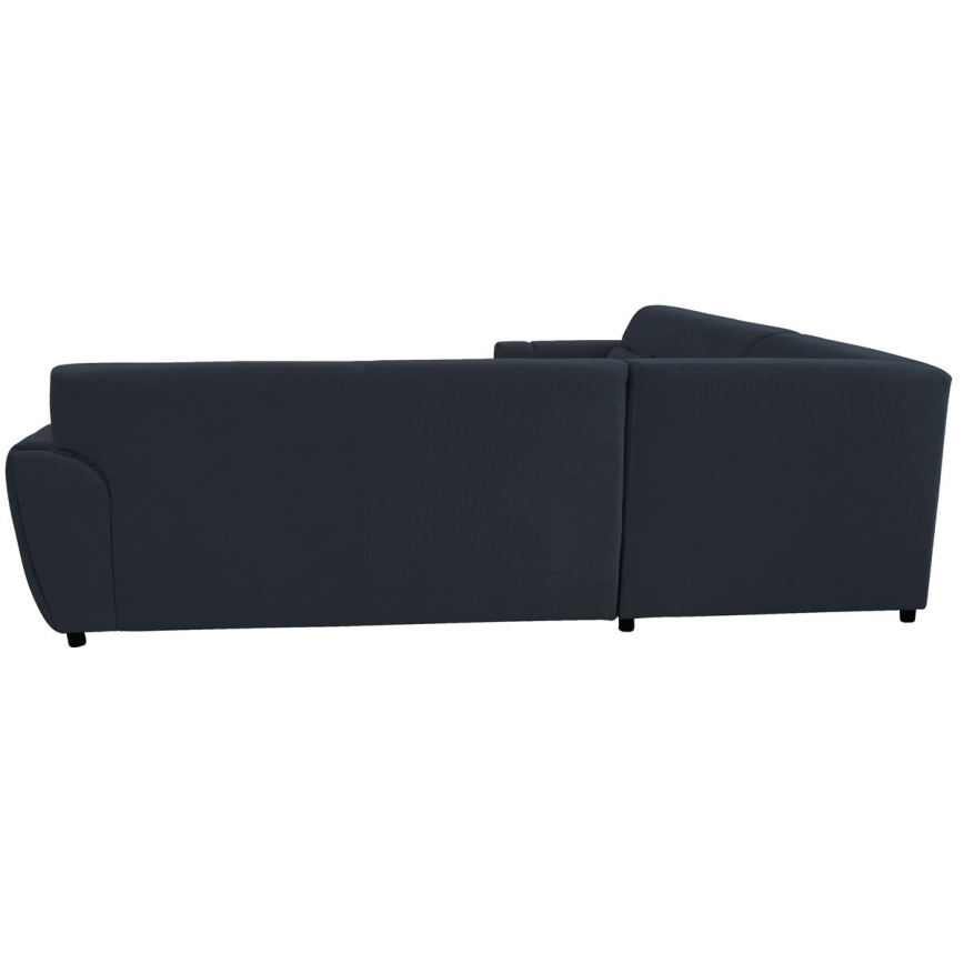 L-formet udtrækbar hjørnesofa VISEU, venstrevendt, med opbevaringsplads — antracit/sort