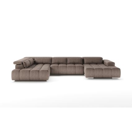 Hjørnesofa med nakkestøtter i U-form TROPEA venstre beige