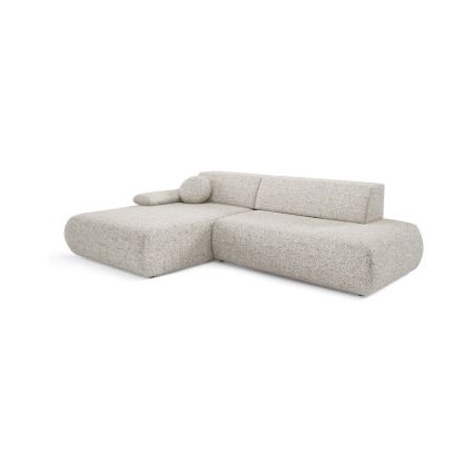 Hjørnesovesofa PRATO i L-form med opbevaringsrum, venstrevendt, beige