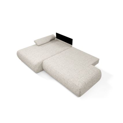 Hjørnesovesofa PRATO i L-form med opbevaringsrum, venstrevendt, beige