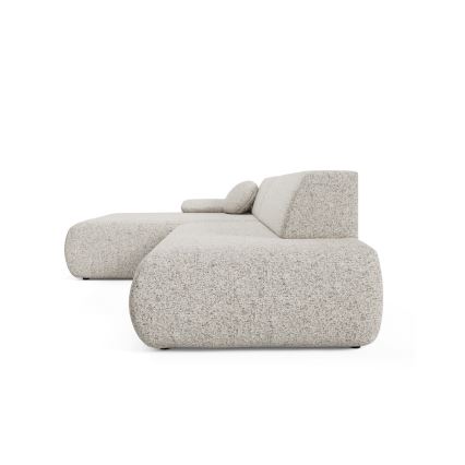 Hjørnesovesofa PRATO i L-form med opbevaringsrum, venstrevendt, beige