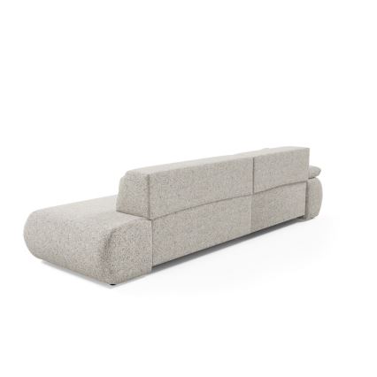 Hjørnesovesofa PRATO i L-form med opbevaringsrum, venstrevendt, beige