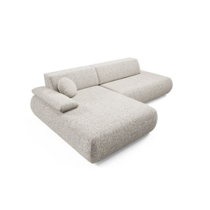 Hjørnesovesofa PRATO i L-form med opbevaringsrum, venstrevendt, beige