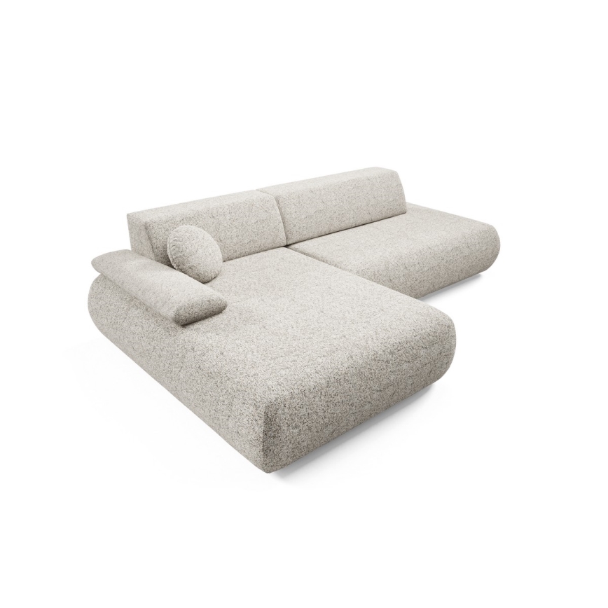 Hjørnesovesofa PRATO i L-form med opbevaringsrum, venstrevendt, beige