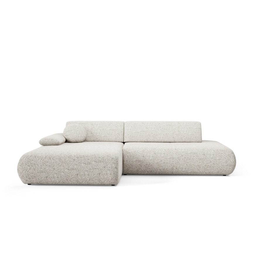Hjørnesovesofa PRATO i L-form med opbevaringsrum, venstrevendt, beige