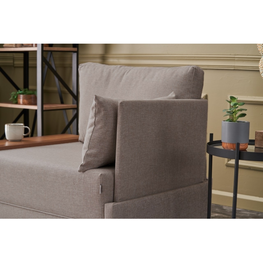Hjørnestol TULA, beige, højrevendt