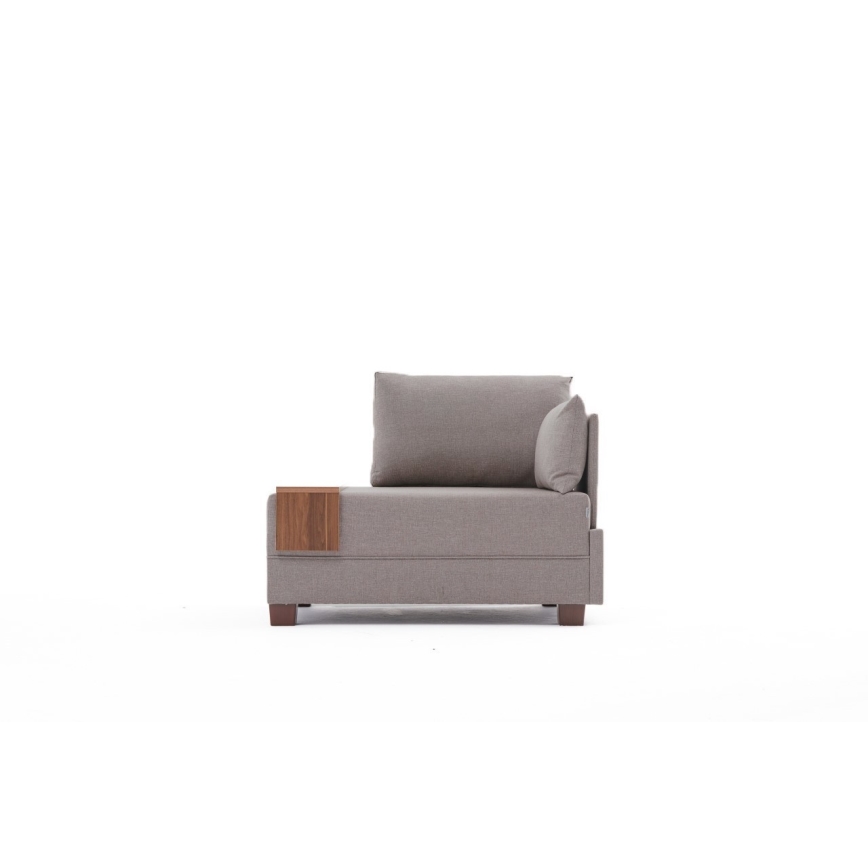 Hjørnestol TULA, beige, højrevendt