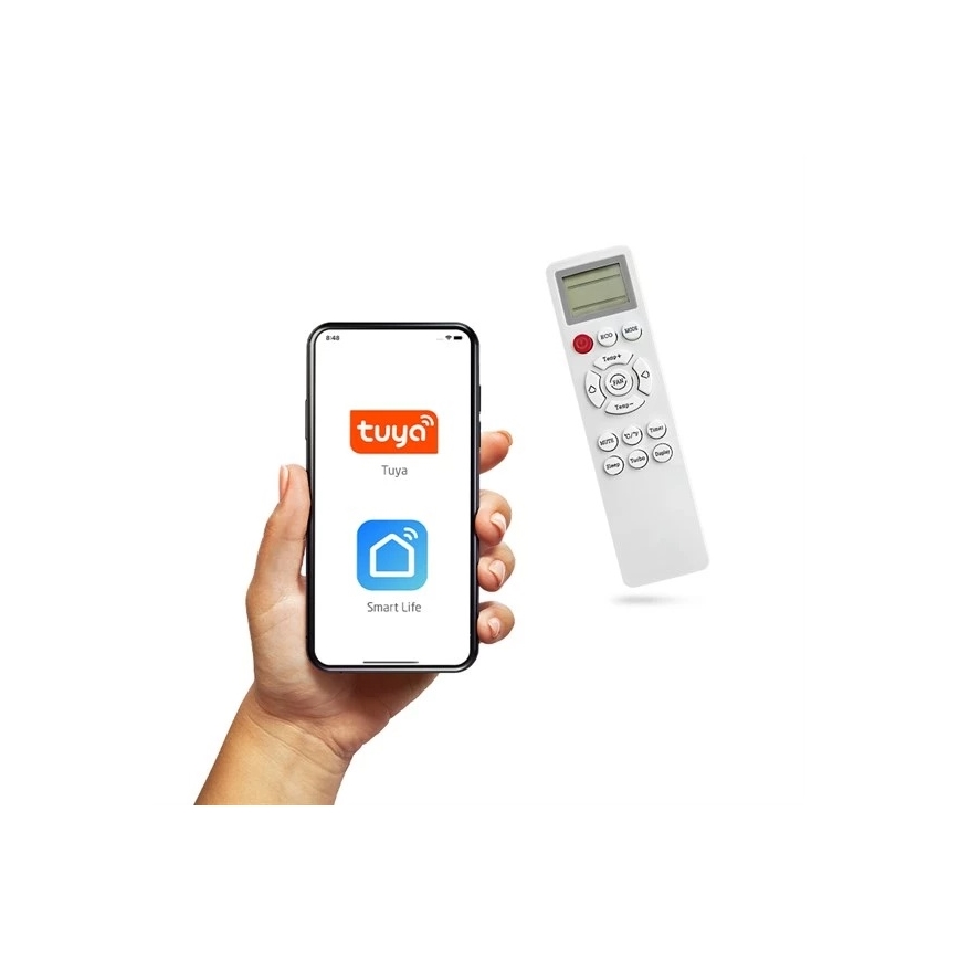 Hybrid solcelledrevet klimaanlæg 5 kW, Tuya, hvid + fjernbetjening