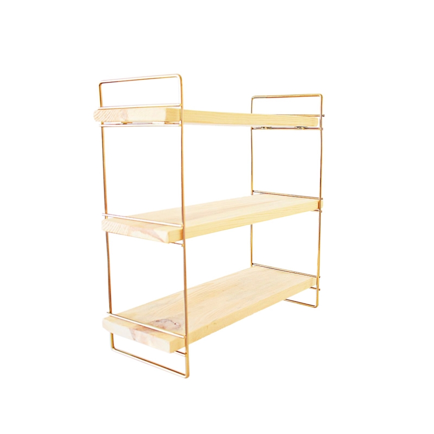 Hyldeopbevaring 45x40 cm guldfarvet/brun