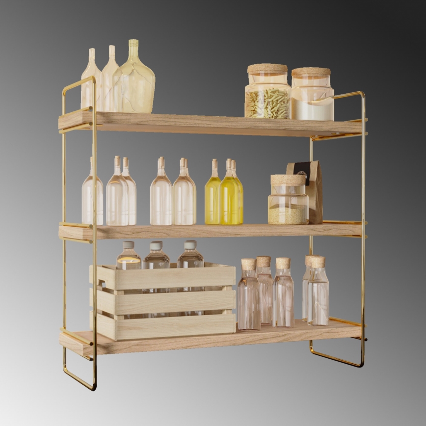 Hyldeopbevaring 45x40 cm guldfarvet/brun