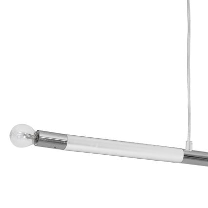 Hængelampe BASTONE WHITE 2xE14/40W/230V hvid/blank krom