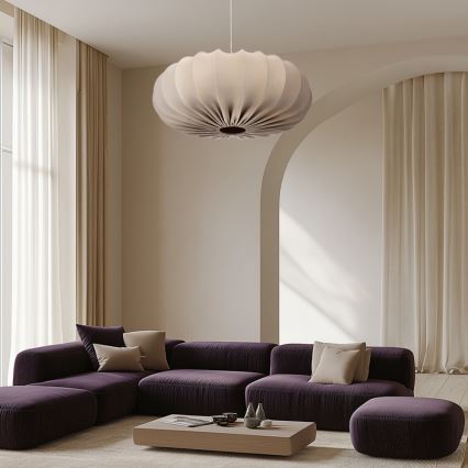 Hængelampe CAFEE 1xE27/40W/230V diam. 66 cm beige