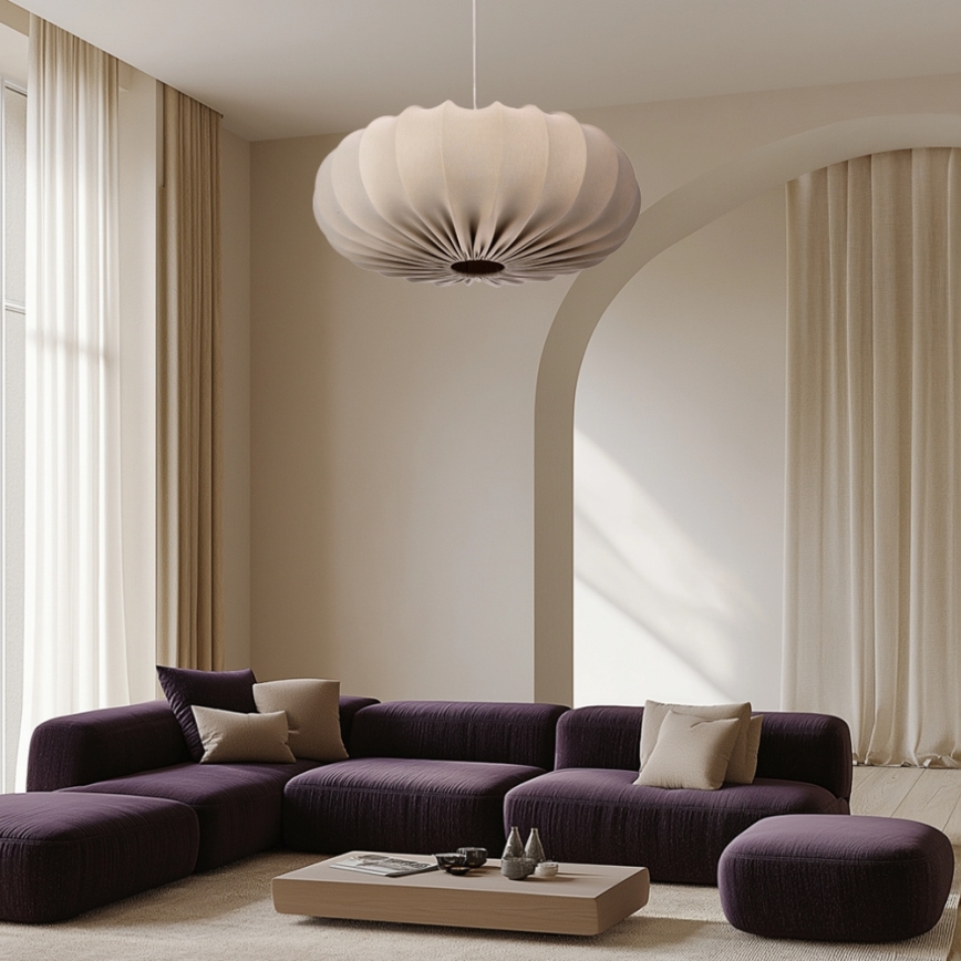Hængelampe CAFEE 1xE27/40W/230V diam. 66 cm beige