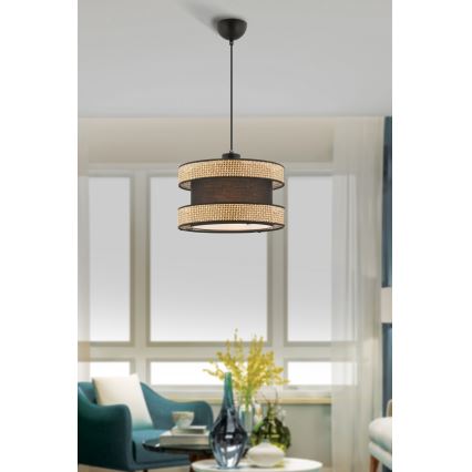 Hængelampe HALO 1xE27/60W/230V brun/beige