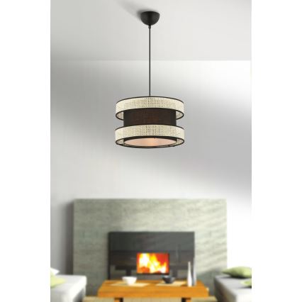Hængelampe HALO 1xE27/60W/230V sort/creme