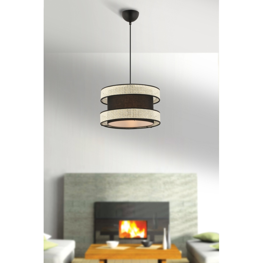 Hængelampe HALO 1xE27/60W/230V sort/creme