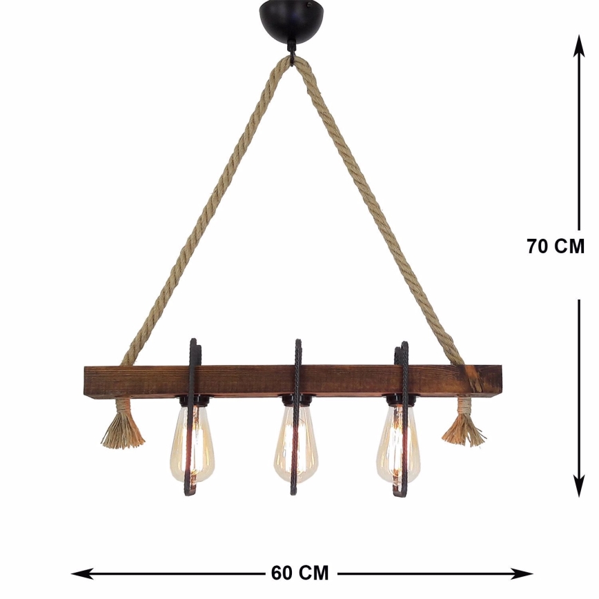 Hængelampe KUTUK 3xE27/40W/230V fyr