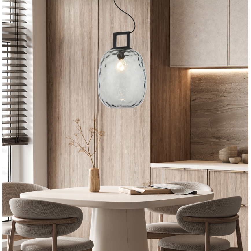 Hængelampe med kabel LUCY 1xE27/40W/230V røget sort