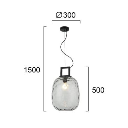 Hængelampe med kabel LUCY 1xE27/40W/230V røget sort