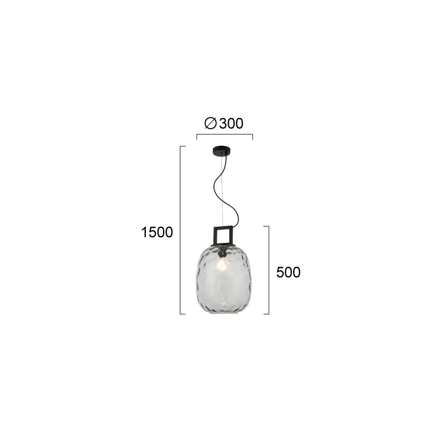 Hængelampe med kabel LUCY 1xE27/40W/230V røget sort