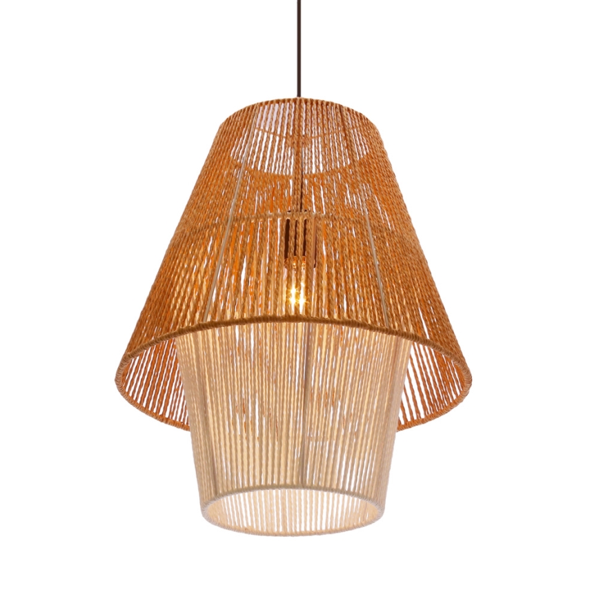 Hængende lampe AFRICA 1xE27/40W/230V 40 cm brun/creme