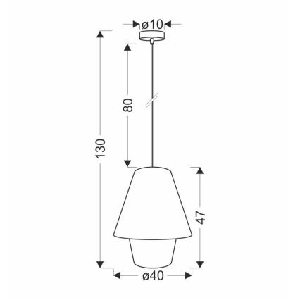 Hængende lampe AFRICA 1xE27/40W/230V 40 cm brun/creme