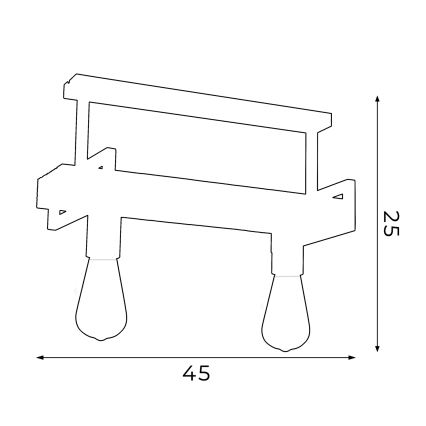 Hængende lysekrone HARD 2xE27/60W/230V