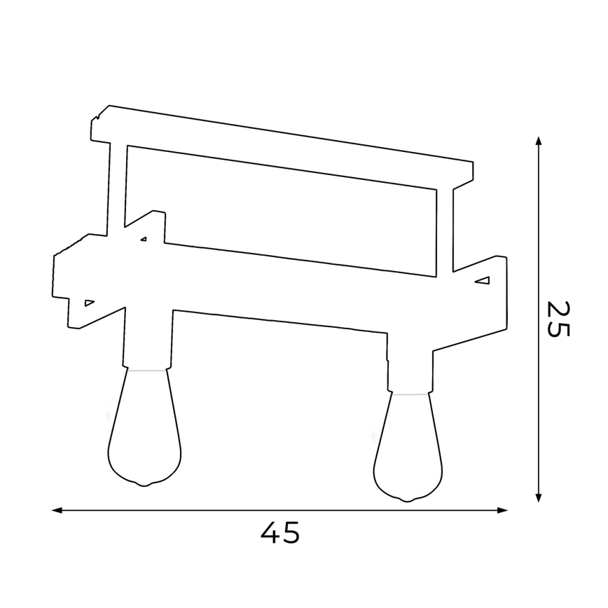 Hængende lysekrone HARD 2xE27/60W/230V