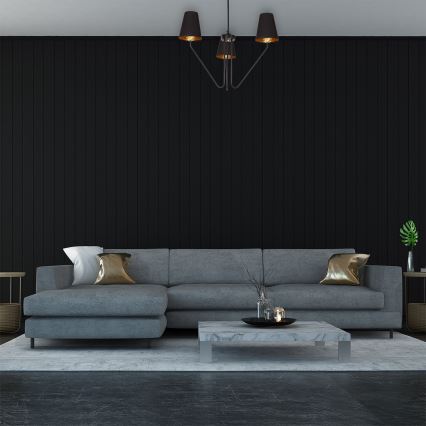 Hængende lysekrone VICTORIA 3xE27/60W/230V antik sort