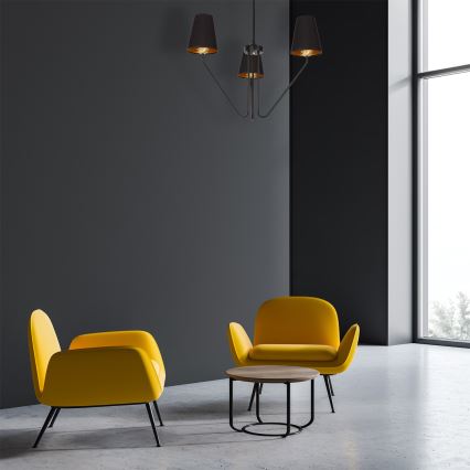 Hængende lysekrone VICTORIA 3xE27/60W/230V antik sort