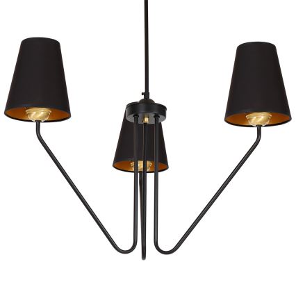 Hængende lysekrone VICTORIA 3xE27/60W/230V antik sort