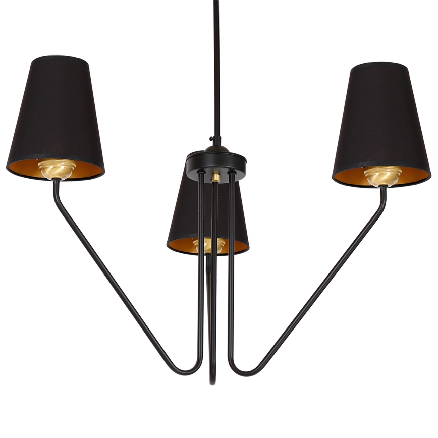 Hængende lysekrone VICTORIA 3xE27/60W/230V antik sort