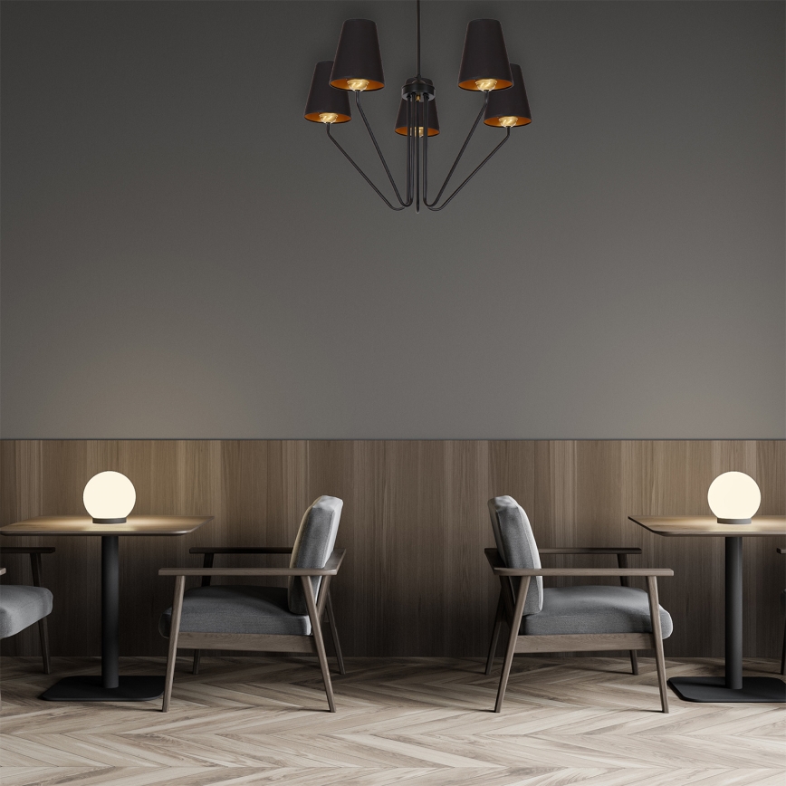 Hængende lysekrone VICTORIA 5xE27/60W/230V antik sort