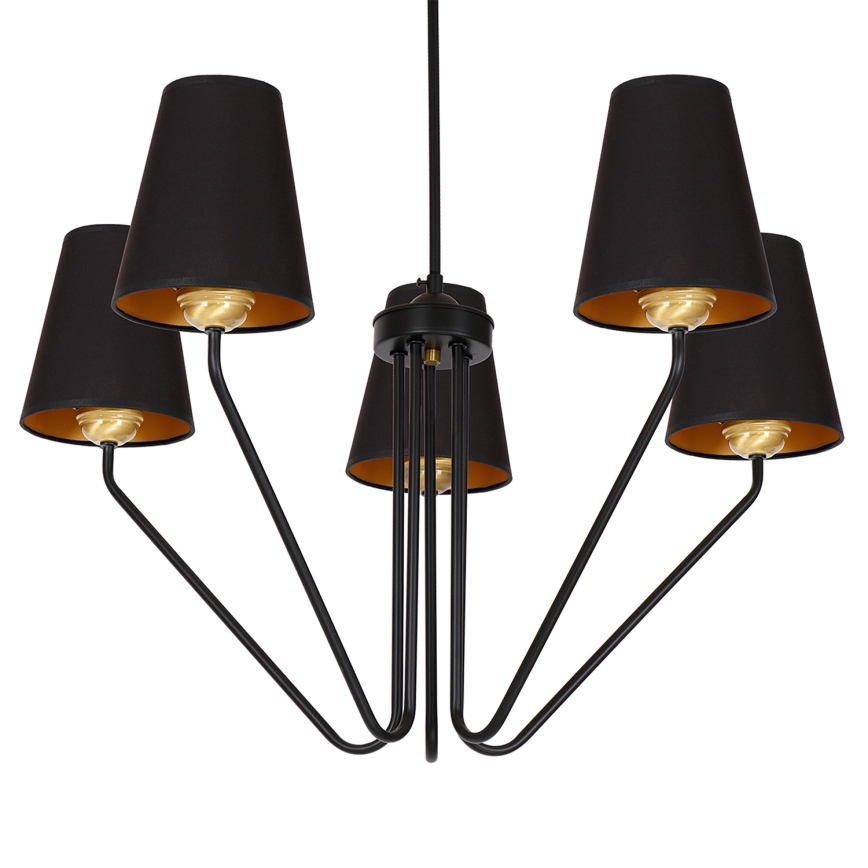 Hængende lysekrone VICTORIA 5xE27/60W/230V antik sort