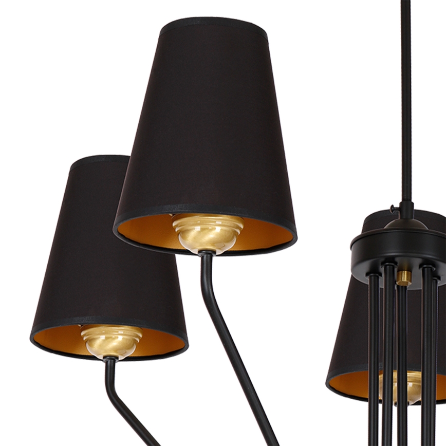 Hængende lysekrone VICTORIA 5xE27/60W/230V antik sort