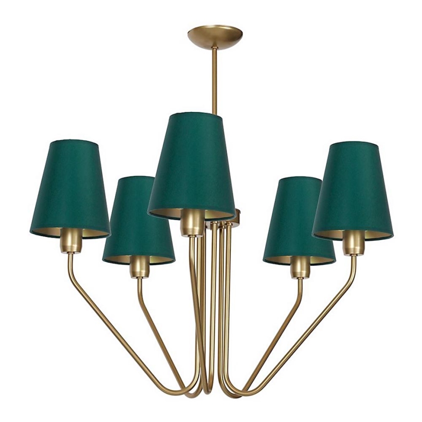 Hængende lysekrone VICTORIA 5xE27/60W/230V grøn