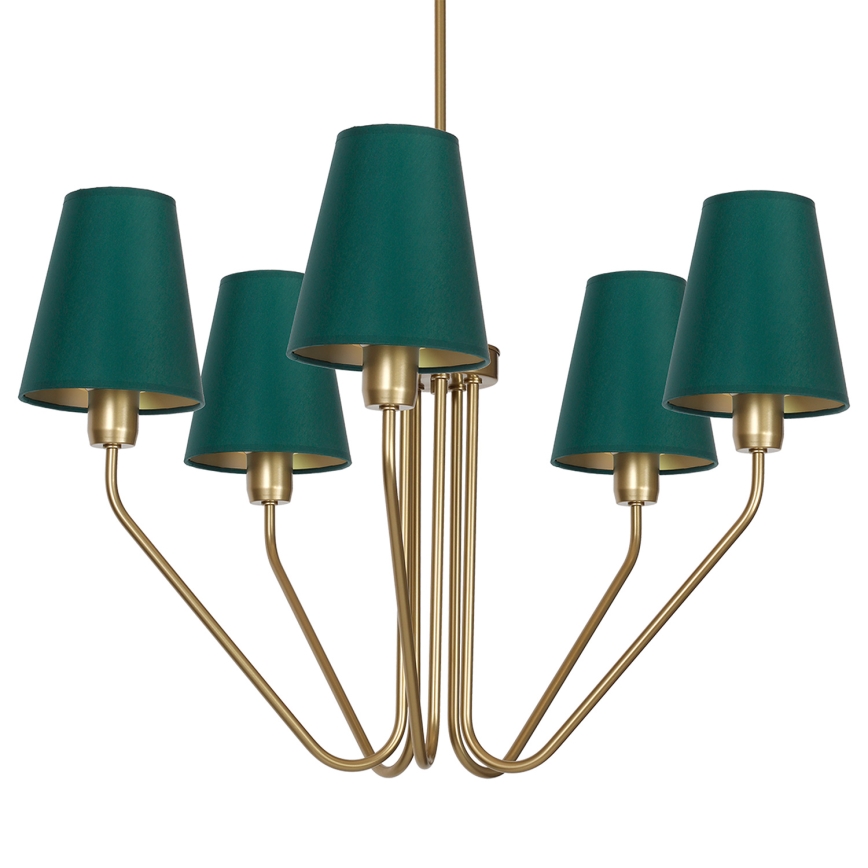Hængende lysekrone VICTORIA 5xE27/60W/230V grøn