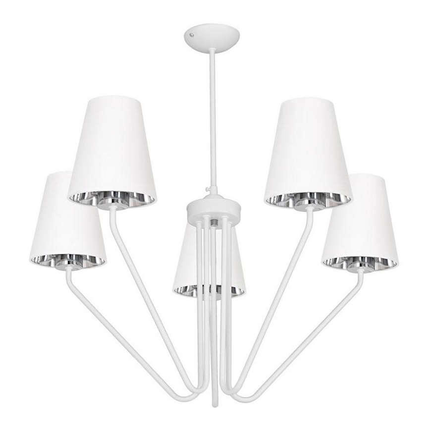 Hængende lysekrone VICTORIA 5xE27/60W/230V hvid